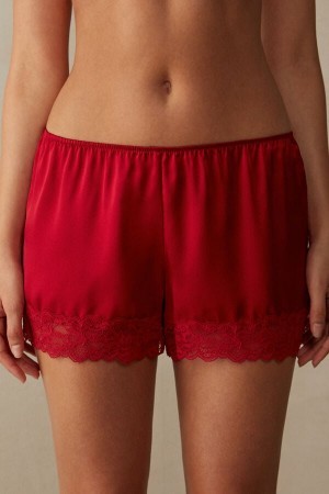 Intimissimi Silk Shorts Rood | UNLND86919